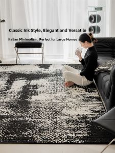 SoFINO | Waterproof Stain-resistant Carpet Living Room Bedroom Abstract Black and White Style