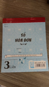 Sổ hóa đơn 3L A5 | Màu xanh dương họa tiết trang trí 3 liên có mã vạch phù hợp cho ghi chép hóa đơn.