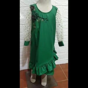 Dress Anak Perempuan Dot Baju Pesta 2-12 Tahun Viral Korea Katun Keren Mewah Terbaru Elegan Ungu Jotol Kuning Lilac Pink Kondangan