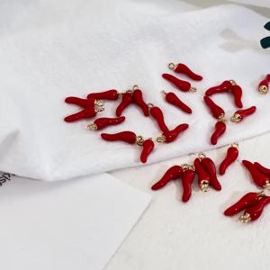 10pcs 5pcs 20pcs Red Hot Chili Pepper Alloy Pendants for DIY Necklace Earring Gift Jewelry Making Accessories Bulk Wholesale