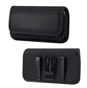 Double Layer Nylon Mobile Phone Waist Bag Mens Belt Cover Waist Pouch Flip Cover Hanging Waist Leather Cover Wear Resistant