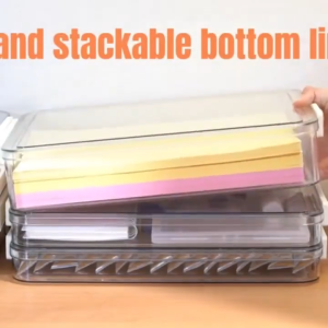 Dustproof Acrylic Storage Box with Lid A4- Clear Desktop Organizer Home Office Container for Stationery Book