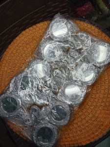 vania souvenir..Souvenir Kaca Gagang BULAT SILVER/Perak Plastik isi 50 pcs BAGUS GAN CANTIK
