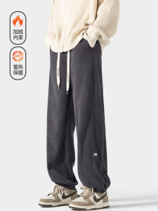 กางเกงวอร์มกีฬาผ้าขนแกะหนา ทรงหลวม ฤดูหนาว ลำลอง สำหรับผู้ชาย กางเกงขายาวทรงหลวม สวมใส่สบาย ระบายอากาศได้ดี