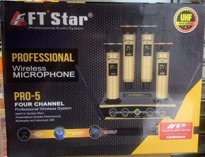 With Free Foam New Megapro 4 Channel Chargeable Professional UHF Wireless Microphone System