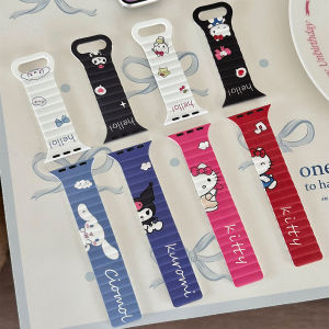 Cartoon Sanrio Magnetic Closure Apple Watch Band Compatible with S10987654321 Smartwatch Strap Metal Silicone Material