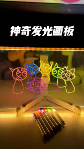 🔥Ship 24H🔥 LED Drawing Board Luminous Writing Board Message Board Drawing Board For Kid Acrylic Erasable Drawing Board Drawing Toys For Office School Home 发光画板