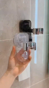 New Suction Cup Hair Dryer Holder Plastic Punch Free Hair Dryer Rack Reusable Removable Rotating Dryer Storage Rack