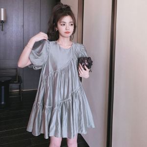Plus Size Ladies Plus Size Slim Looking French Minority Short Sleeve Dress Female 150.00kg Summer Loose Trendy Sense of Design Girls Dress 2