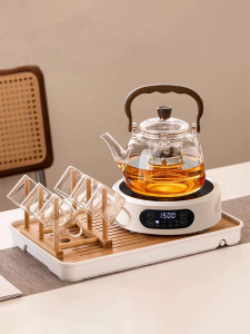 YIHUTEA | Heat Resistant Glass Kettle and Electric Heating Plate Set