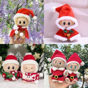 YUNAFIN Christmas Labubu Doll Clothes Cloak Cartoon Labubu Hat  Sit and Party Doll Accessories For 17cm Labubu Doll