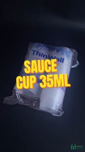 Sauce Cup 35 ml isi 50 pcs Wadah Tempat Saos Sambal Plastik Thinwall Klip