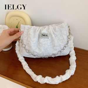 IELGY xếp li nữ nách túi Dễ phối thời trang một túi đưa thư đeo vai
