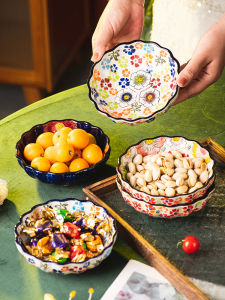 Hand-Painted Ceramic Bone China Plate Fruit Dish Seasoning Plate Elegant Small Plate Home Use Retro Style Irregular Shape