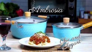 Asta Casserole Panci Anti Lengket Ceramic Coating Tutup Kaca Ambrosia 22 cm