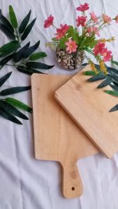 Talenan kayu kecil model gagang alas pemotong daging