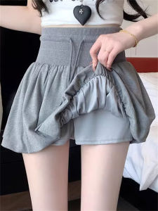 Váy Ngắn Thể Thao Cạp Cao Phong Cách Mỹ Cho Nữ Mùa Thu Màu Xám Chống Ánh Sáng Váy Lưới Thể Thao Váy Ngắn Quần Ngắn