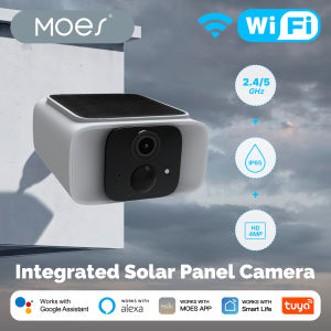 ​​MOES Smart Solar Security Camera WiFi 2.4/5GHz Dual Band IP65 Waterproof APP/Alexa/Google Home Monitoring Tuya