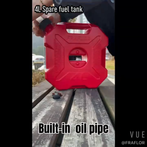 ถังน้ำมัน 3L (0.75 แกลลอน) ถังเก็บน้ำมันเชื้อเพลิง สีดำ พร้อมขายึด สำหรับรถยนต์ รถมอเตอร์ไซค์ ATV UTV และรถจักรยานยนต์สวมใส่ ถังสำรองฉุกเฉิน