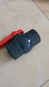 union ball valve UPVC material household Pipe joint Straight Mouth Dark Grey Thickened Swimming pool switch valve