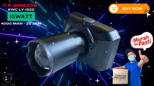 Senter Kepala Kawachi 15w 15 Watt LED Super Terang LY-150Z Putih atau Kuning Zoom In / Out Waterproof Lithium Cas Recas Rechargeable Isi Ulang Tahan Lama 25 Jam 4000 mAh Outdoor Headlight Camping Berburu COD Bayar Di Tempat Graha Mart