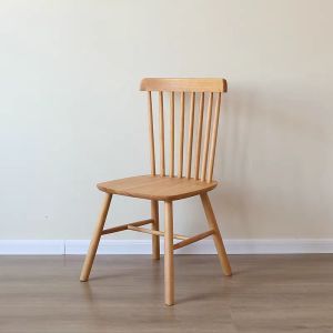 100% Solid Wood Dining Chair Wooden Chair Ergonomic Stool Back 300KG Loading Bearing