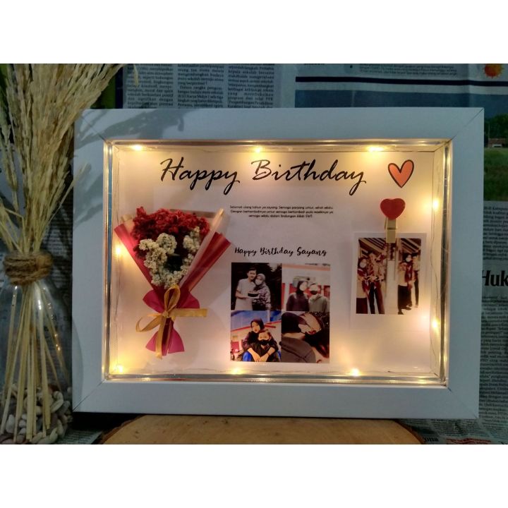 Dried Flower In Frame 20x28 Cm Hadiah Anniversary Kado Anniversary Kado ...