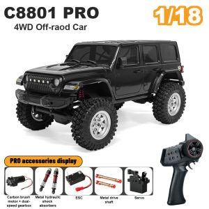 C8801 Pro 4WD RC Car 1/18 Scale Model 4x4 Off-road Remote Control Climbing Vehicle 12km/h High Speed 2.4G Crawler Toys for Kids