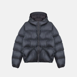 DAVID&ME | Thickened Black Hooded Winter Warm Cotton Jacket