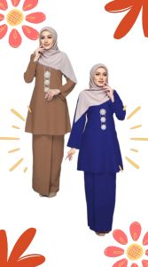 BAJU KURUNG RIAU PLUS SIZE BAJU KURUNG MURAH (S - 2XL) MUSLIMAH SUIT SET MUSLIM FASHION WUDHUK FRIENDLY MODEST FASHION FORMAL / CASUAL WEAR