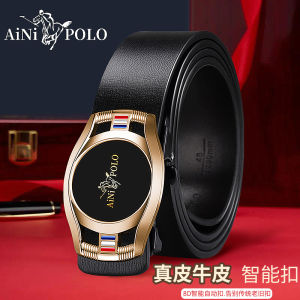 ใหม่แฟชั่น POLO สิบสอง Zodiac Sign เข็มขัดผู้ชาย PURE Cowhide หัวเข็มขัดอัตโนมัติ Leisure วัยกลางคนเหมาะกับกางเกง