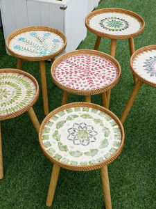 European Style Shell Coffee Table Low Table Sofa Side Table Wooden Craft Density Board round Top No Storage Space Customizable