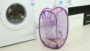 SKW Mesh Fabric Foldable Dirty Clothes Washing Laundry Basket