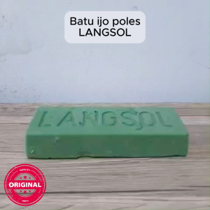 LANGSOL Batu Hijau Poles Stainless Pembersih Logam Glossy Asli Langsol