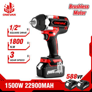 Impact Wrench 1800N.M Torque Brushless Electric Impact Wrench For Trucks 1/2 inch Cordless Wrench Driver Power Tool For Makita 18V Battery