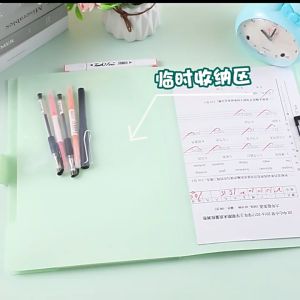 2-In-1 File Organizer Expanding File Folder with Clip and Velcro Long Size 8 Pockets School Stationey Office Supplies