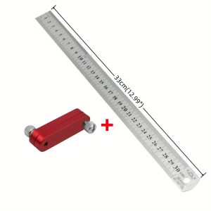 ไม้บรรทัดเหล็กตําแหน่งบล็อกหยุดช่างไม้ Scriber Line Marking Gauge สําหรับไม้บรรทัดไม้ Scriber วัดเครื่องมือ