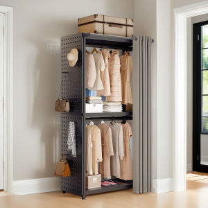 XIMIWU | Home Bedroom Storage Wardrobe Metal Clothes Rack