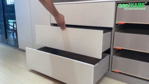 ecoWARE 711 Undermount Push and Open Synchronize Drawer Slide With Soft-Closing Cabinet Drawer Slide Rail