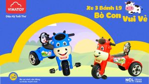 Xe 3 Bánh Trẻ Em Nhựa Chợ Lớn L9 Bò Con Vui Vẻ Dành Cho Bé Từ 2 - 3 Tuổi - M1797-X3B