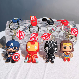 Hot Toys | The Avengers Keychain Anime Cute Iron Man Hulk Captain America Silicone Figure Keyring Schoolbag Pendent Toy Men Womens Gifts