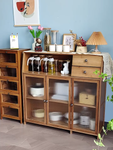 HomeFurni Italian Style Storage Cabinet Home Apartment Integrated Cabinet Kitchen Multi-purpose Sideboard Living Room Corner Counter