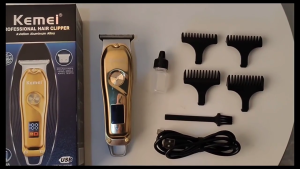 Kemei KM-427 Original Full Metal Professional Clipper Lithium Beard Trimmer LED Hair Cutting Machine For Dogs Shihtzu