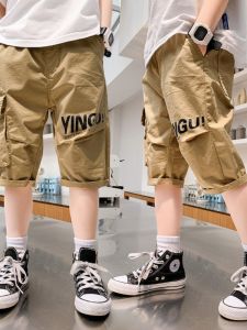 Boys Summer Thin Cotton Shorts Seven-Five Waist Kids Clothing Middle-Term Children Boys Workwear Pants Breathable Casual Style