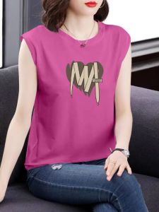 เสื้อยืดคอกลมแขนสั้นผ้าฝ้ายแท้สำหรับผู้หญิง ทรงหลวมสบาย ๆ แฟชั่นฤดูร้อน 2025 สไตล์เกาหลีใหม่ เสื้อตัวบนพิมพ์ลายเก๋ไก๋