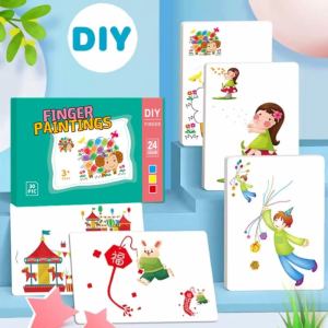 12/24 Colors Children Finger Painting Set Baby Montessori Toys Creative DIY Toddler Finger Drawing Books Kids Learning Educational Toy Gifts