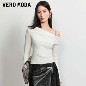 Vero Moda | New Style Wool Blend Knit Sweater Off-Shoulder Metallic Chain