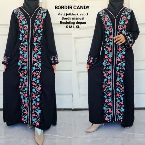 Abayah Gamis Hitam Bordir Candy Busui Dress Maxi Fashion Muslim Terbaru 2022