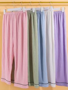 plus Size Womens Summer Thin Pure Cotton Sleepwear Casual Shorts Home Pants Comfortable Breathable Loose Fit mid Waist