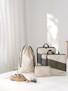 【Local Ready Stock】6 Pcs Set Travel Luggage Organizer Compression design Space Saving Travel Essential Bag